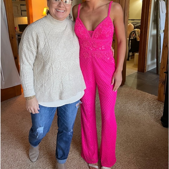 Sherri Hill pink jumpsuit - Picture 2 of 7